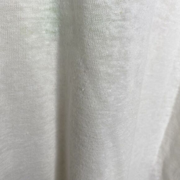 Aerie White Short Sleeve Crew Neck Graphic Palm Trees Linen T-Shirt Small - Picture 13 of 13